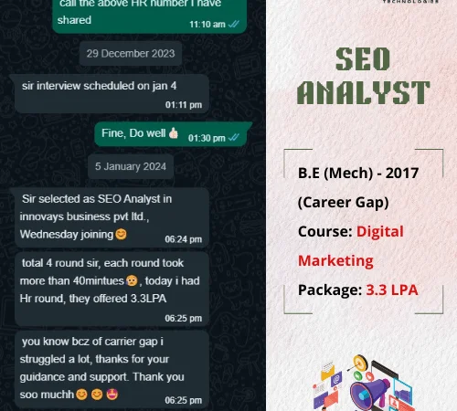 Getin Technologies student WhatsApp review